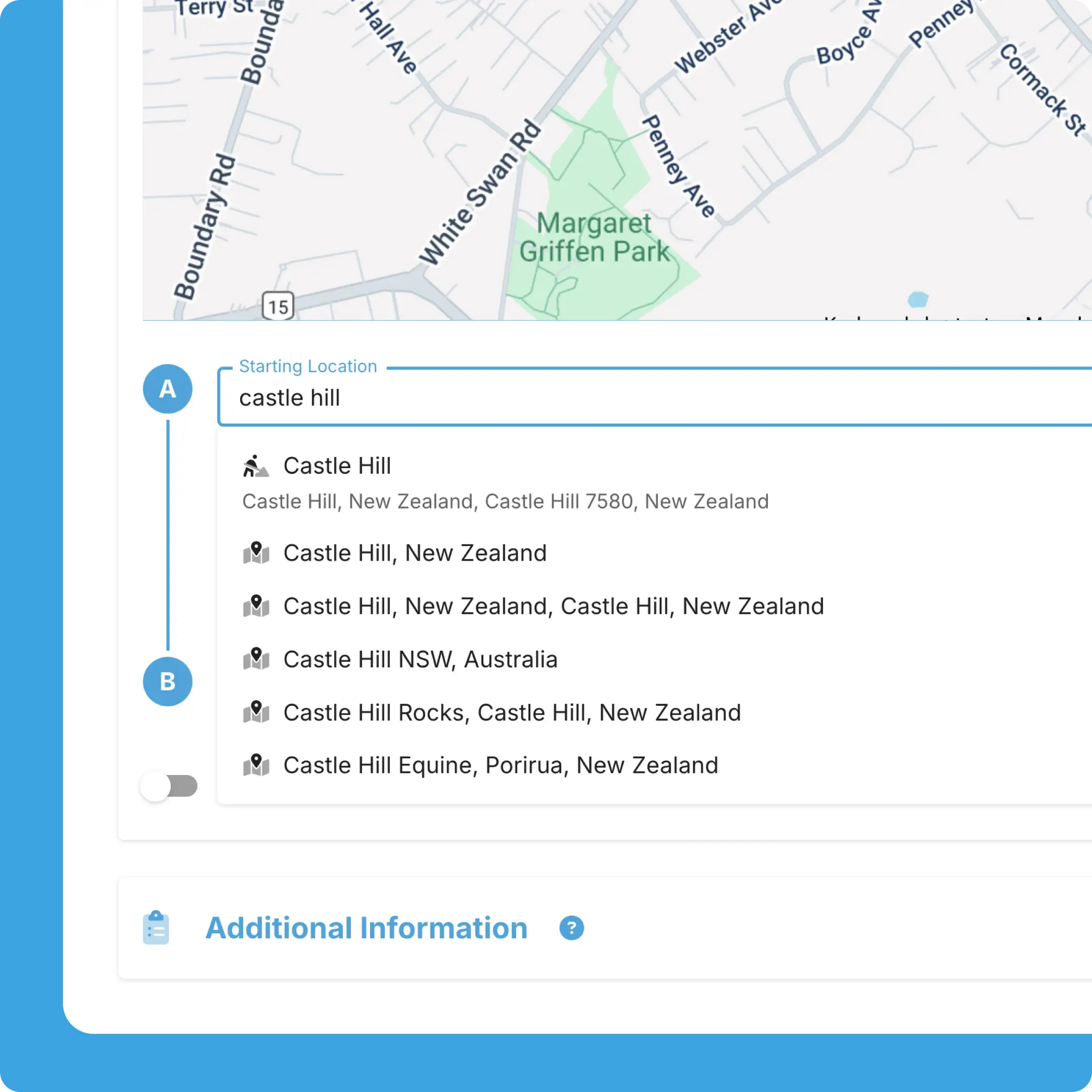 Using the Location picker