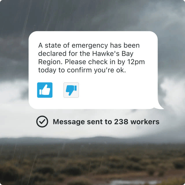 GetHomeSafe emergency mass message and roll call sent via satellite to remote workers