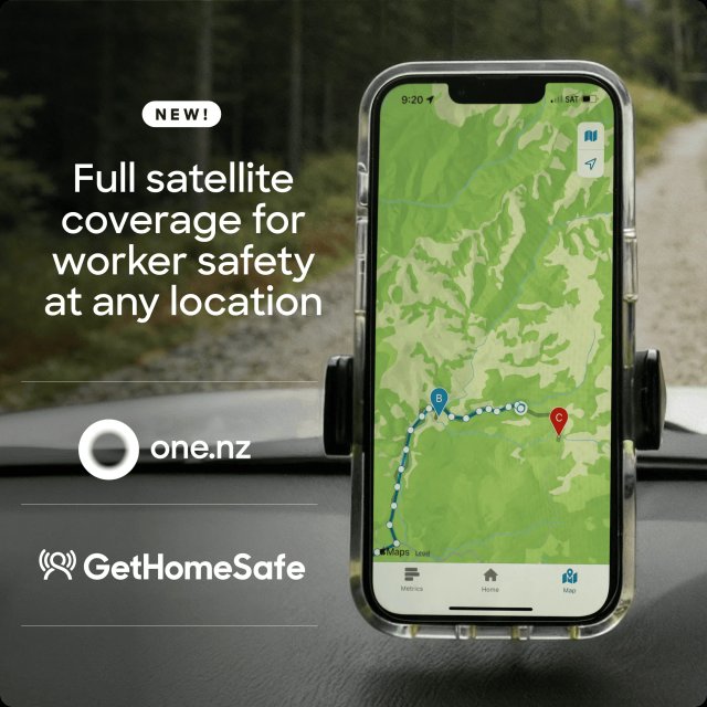 GetHomeSafe mobile app sharing live location over a direct-to-cell satellite connection