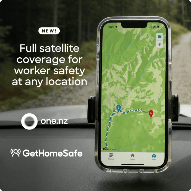 GetHomeSafe mobile app sharing live location over a direct-to-cell satellite connection