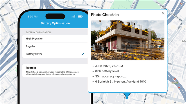 GetHomeSafe fieldwork module showing check-in protocols and hazard reporting for remote sites