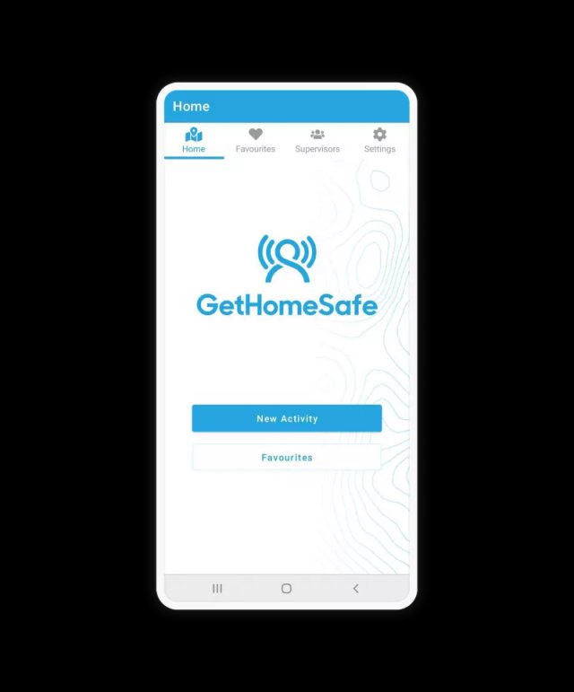 GetHomeSafe Android app showing the lone worker activity home screen