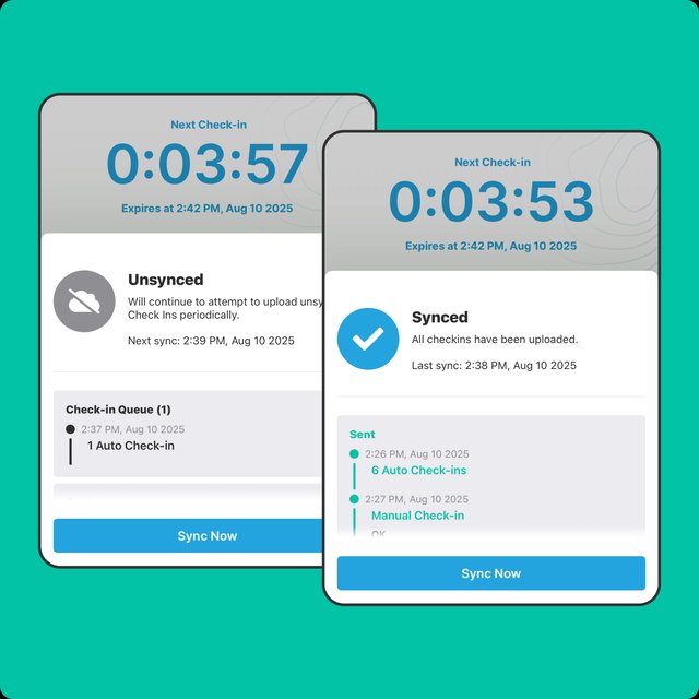 GetHomeSafe app syncing queued check-ins after reconnecting to network
