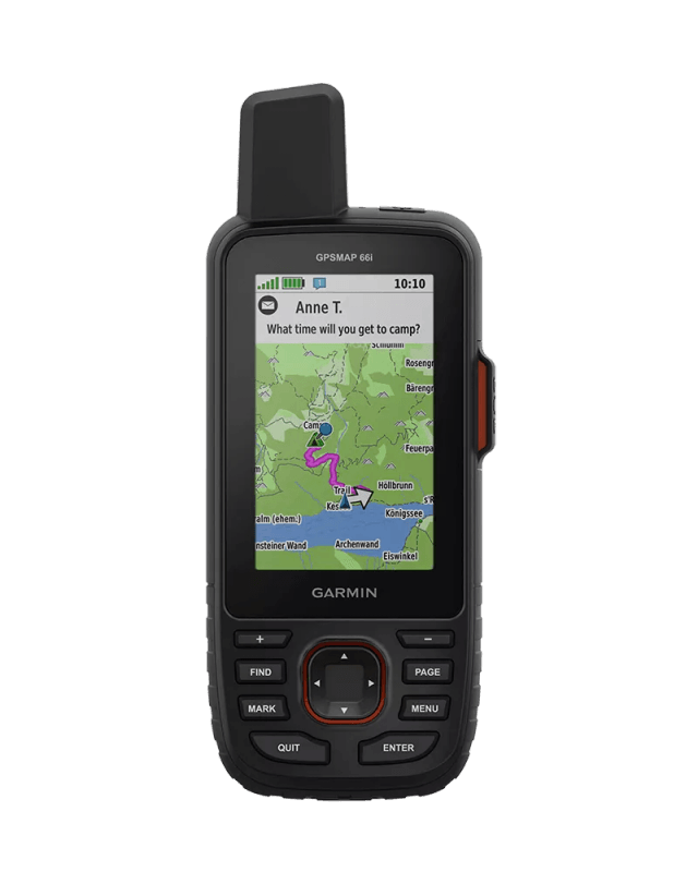 Garmin GPSMAP 66i satellite communicator handheld device, front view