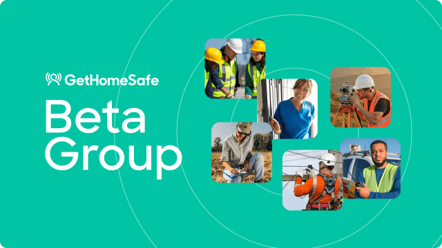 GetHomeSafe beta testing community promotional graphic with users and feedback icons