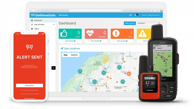 GetHomeSafe safety platform shown across mobile, tablet, and desktop devices