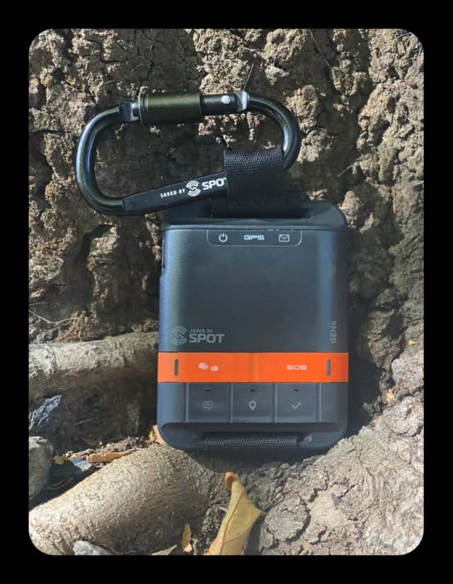 SPOT Gen4 satellite personnel tracker shown from an angled perspective