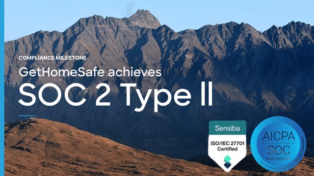 Queenstown landscape with SOC2 Type 2 text overlay and logos