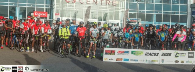Cyclists riding through coastal Trinidad scenery during the C3 to Icacos fundraiser ride