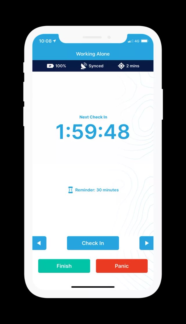 GetHomeSafe iOS app showing a recurring lone worker activity schedule