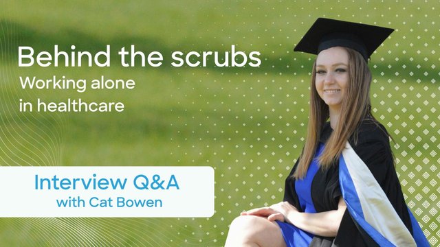 Image of interviewee with text overlay