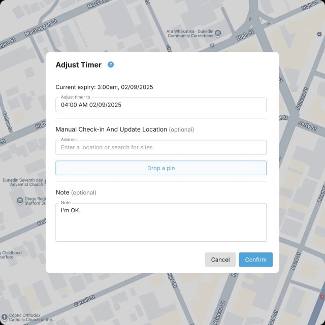 Updating the timer in the web portal.