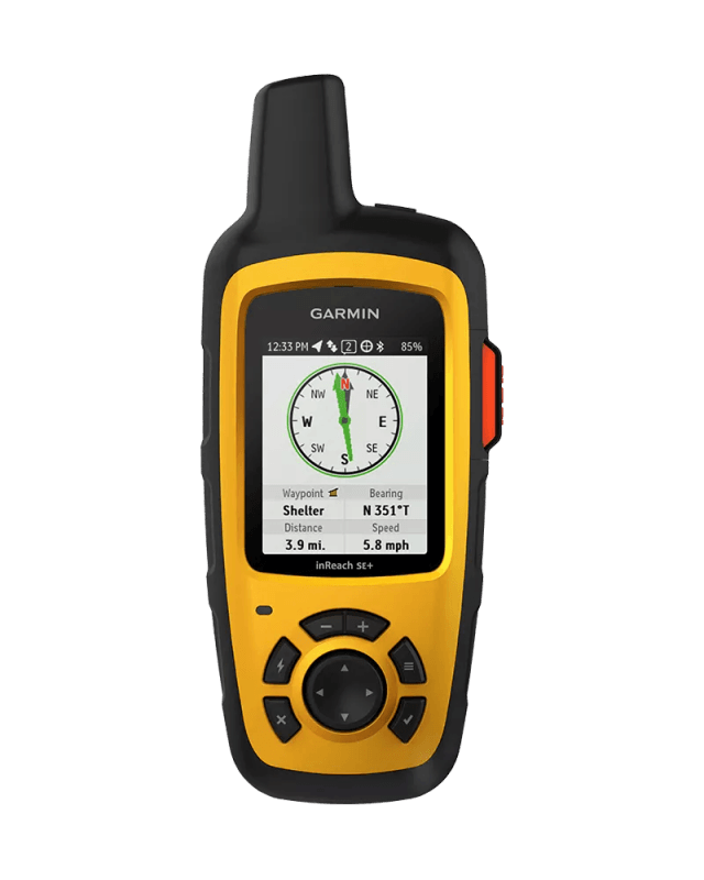 Garmin inReach SE+ satellite communicator handheld device, front view
