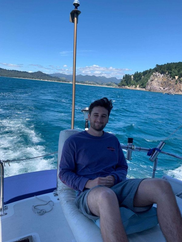 Jamieson enjoying sun-soaked beaches and hidden coves on the Coromandel coastline